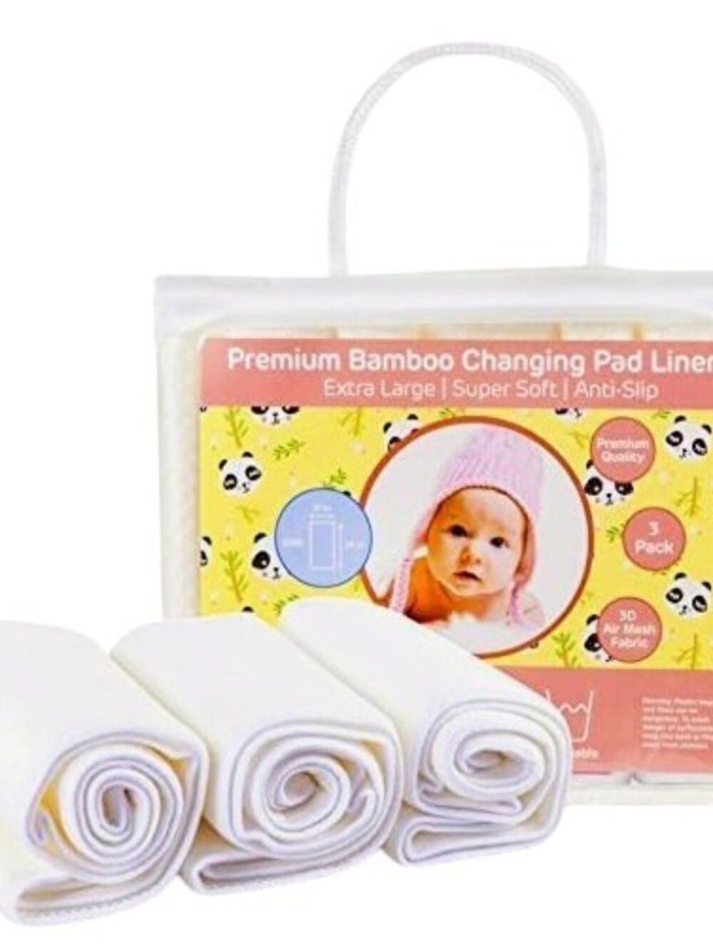 3-Pack Baby Diaper Changing Pad Liners X-Large 15" x 28" Waterproof Washable